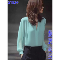 批发法式浪漫小上衣茶里茶气别致小衫高级感超好看蓝色雪纺衬衫女<b class='q'>秋</b>季