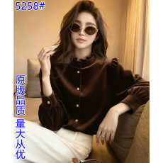 批发新中式复古立领盘扣黑色丝绒<b class='q'>衬衫女</b>冬季新款国风时尚宽松显瘦上衣