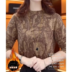 批发复古花色保暖打底衫秋冬<b class='q'>长袖</b>上衣气质内搭洋气小衫宽松百搭