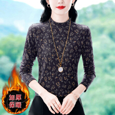 批发实拍2025长袖印花T恤女秋冬<b class='q'>新款</b>打底上衣洋气内搭小衫