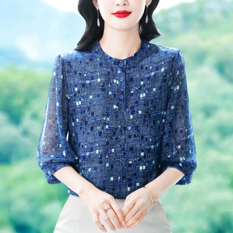 실사 2026 정통 새로운 봄 여름 7부 소매 패션 편안함 셔츠 빛 럭셔리 연령 감소 품격 맨위
