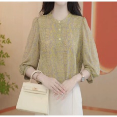 批发2026新款原版<b class='q'>正品</b>夏季七分袖衬衫时尚高级显瘦气质上衣衬衣