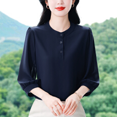 批发实拍 2026夏季新款时尚<b class='q'>妈妈</b>七分袖女衬衫气质减龄优雅显瘦小衫