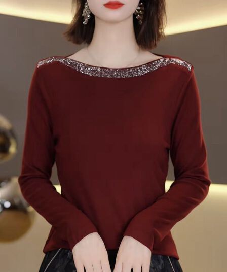 2026 이른 가을 새로운 무거운 작업 오스트리아 훈련 긴팔 티셔츠 여성 품격 슬림해 보이는 만나는 맨위