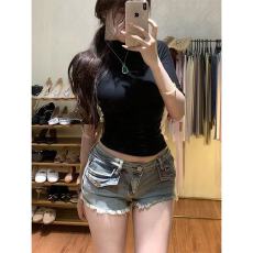 批发低腰毛边牛仔超短裤女2026年夏季新款收腰显瘦显腿长辣妹热裤