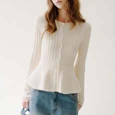 批发2026气质miu风温柔荷叶边<b class='q'>兔毛</b><b class='q'>毛衣</b>收腰显瘦红色开衫圆领通勤上衣