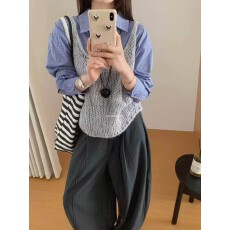 批发【镂空渔网针织吊带】夏季外穿内搭两穿宽松<b class='q'>显瘦</b>设计感小众背心女