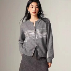 批发韩系慵懒风软糯毛衣女秋冬新款宽松显瘦百搭法式复古提花
