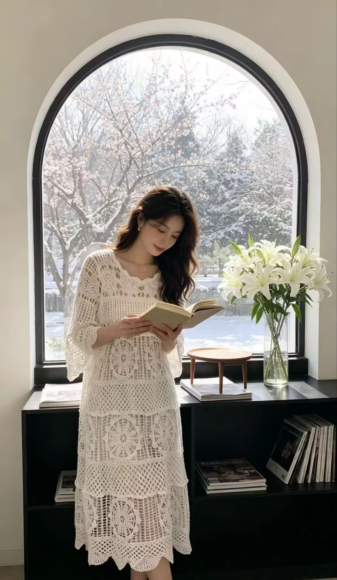 보헤미안 민족 스타일 홀로우 아웃 자수 여성 드레스 가을 2026 새로운 고급 센스 루즈핏 스택 착용 표지 치마
