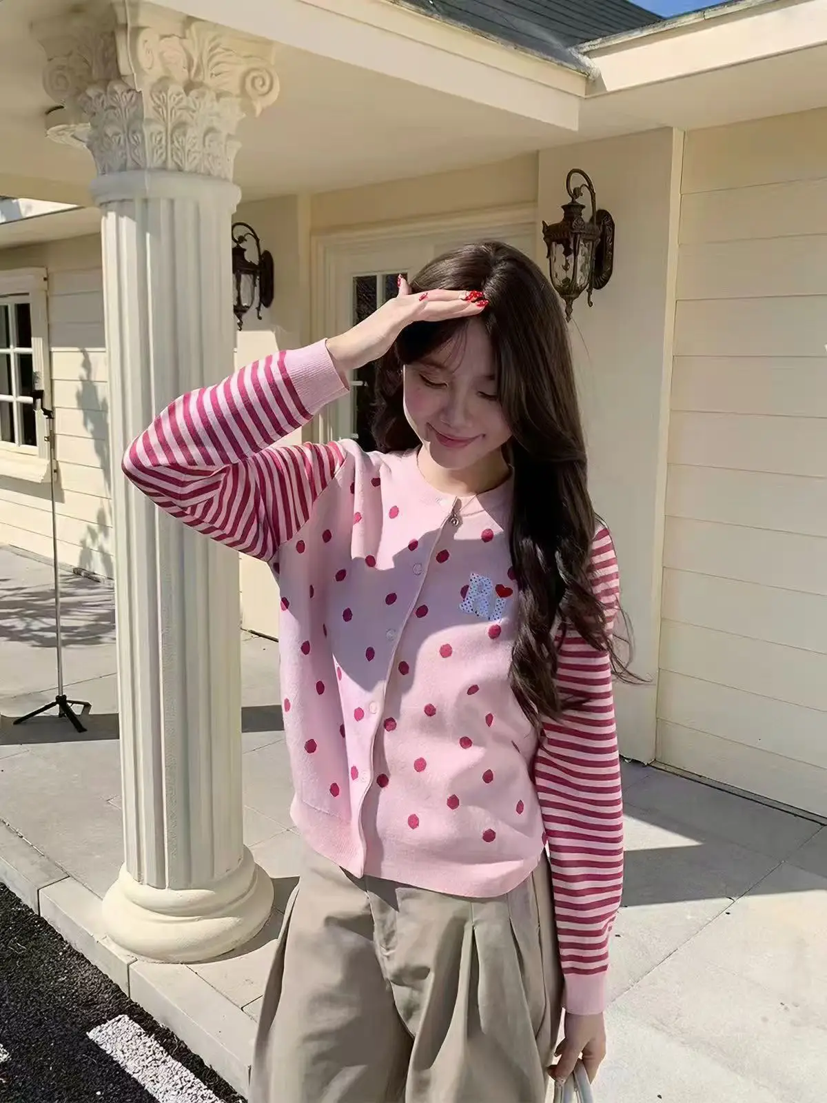레트로 도트 가디건 상세 이미지 1