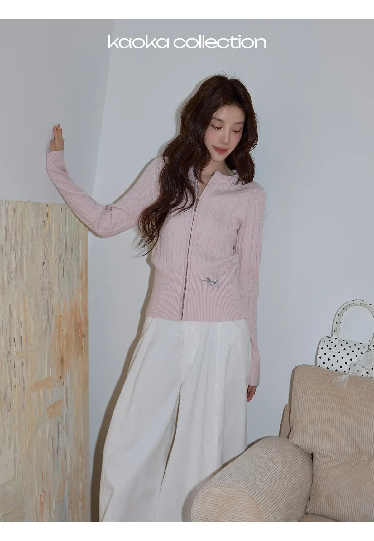 꽈배기 라운드넥 가디건 상세 이미지 16