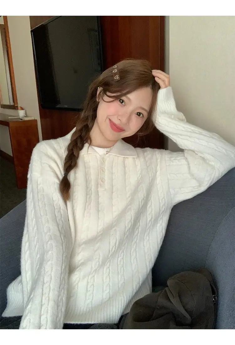 한국인기 꽈배기 니트 상세 이미지 19