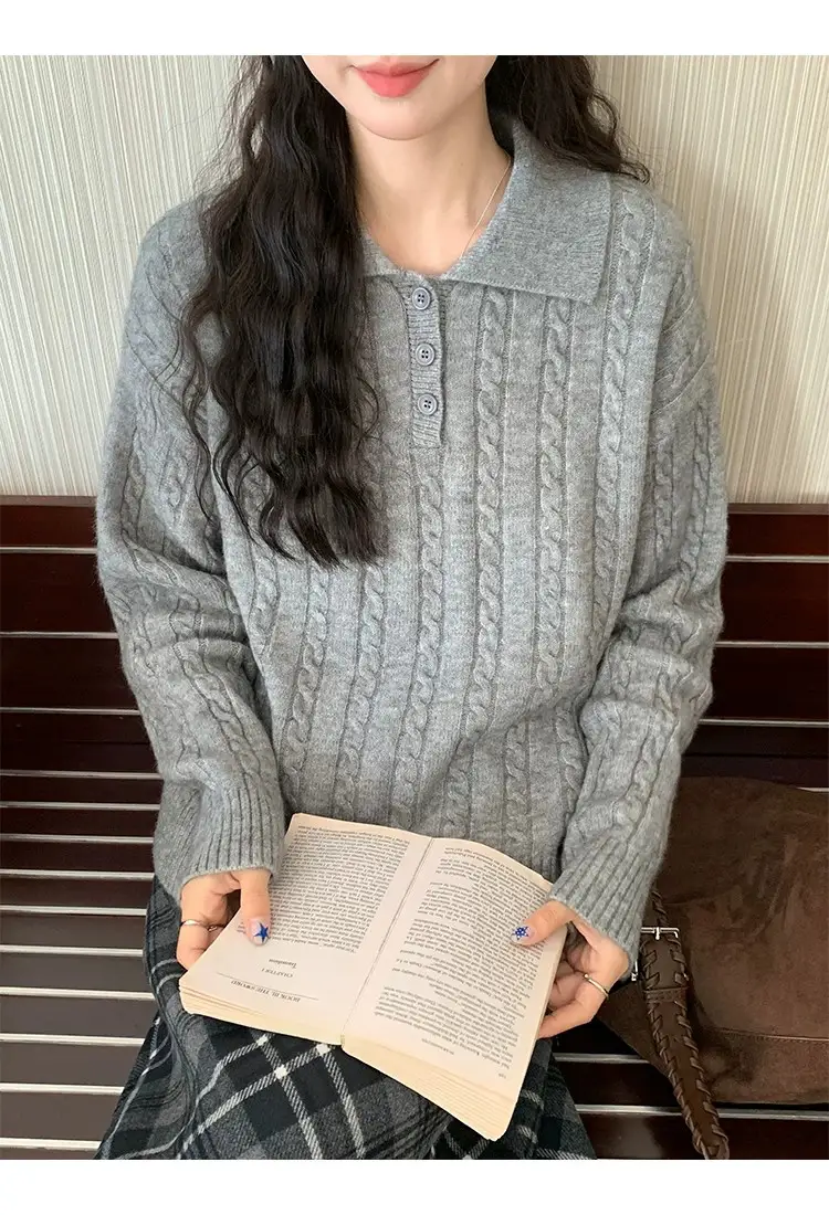 한국인기 꽈배기 니트 상세 이미지 34