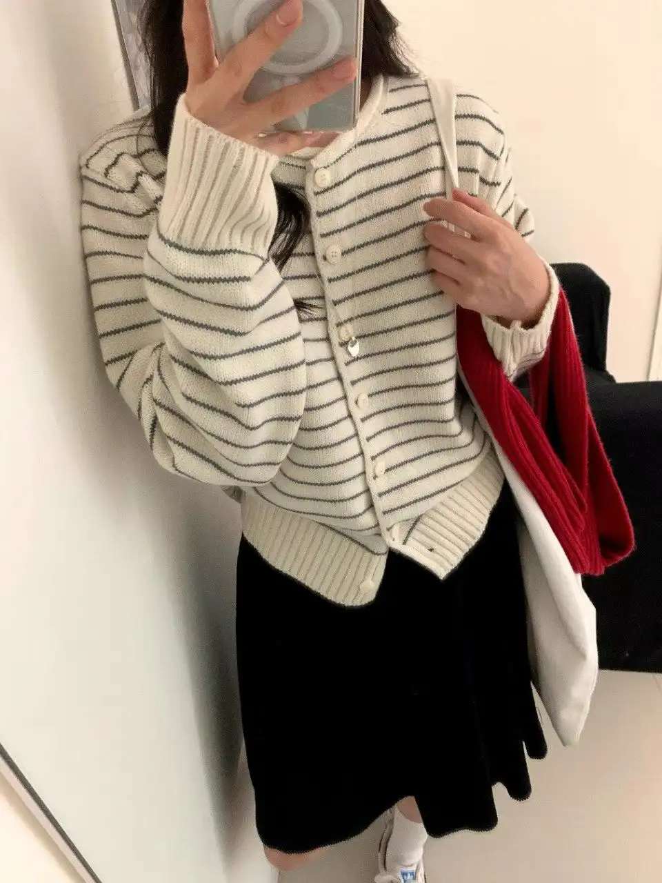 프렌치 스트라이프 가디건 상세 이미지 2
