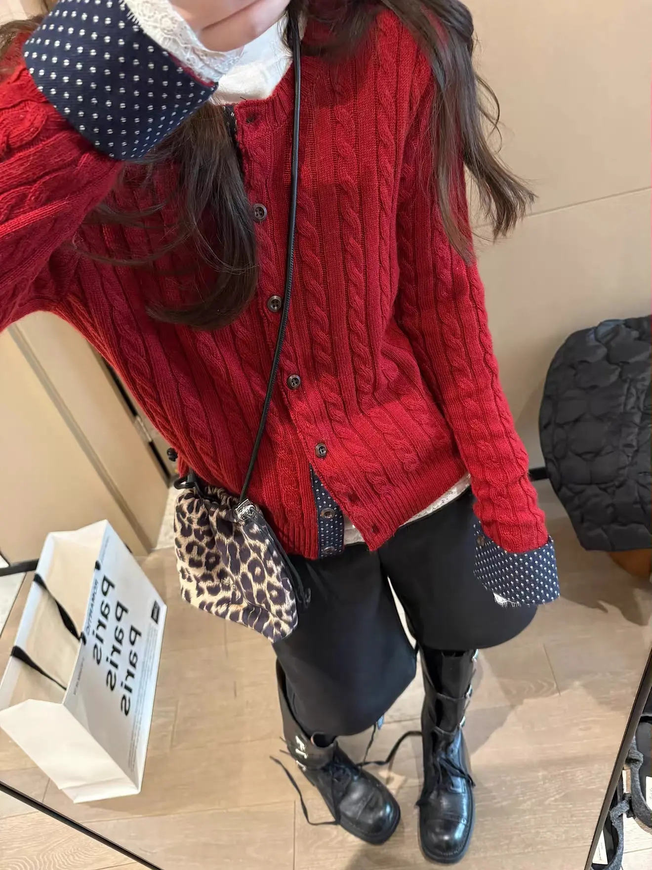 도트 꽈배기 라운드넥 가디건 상세 이미지 18