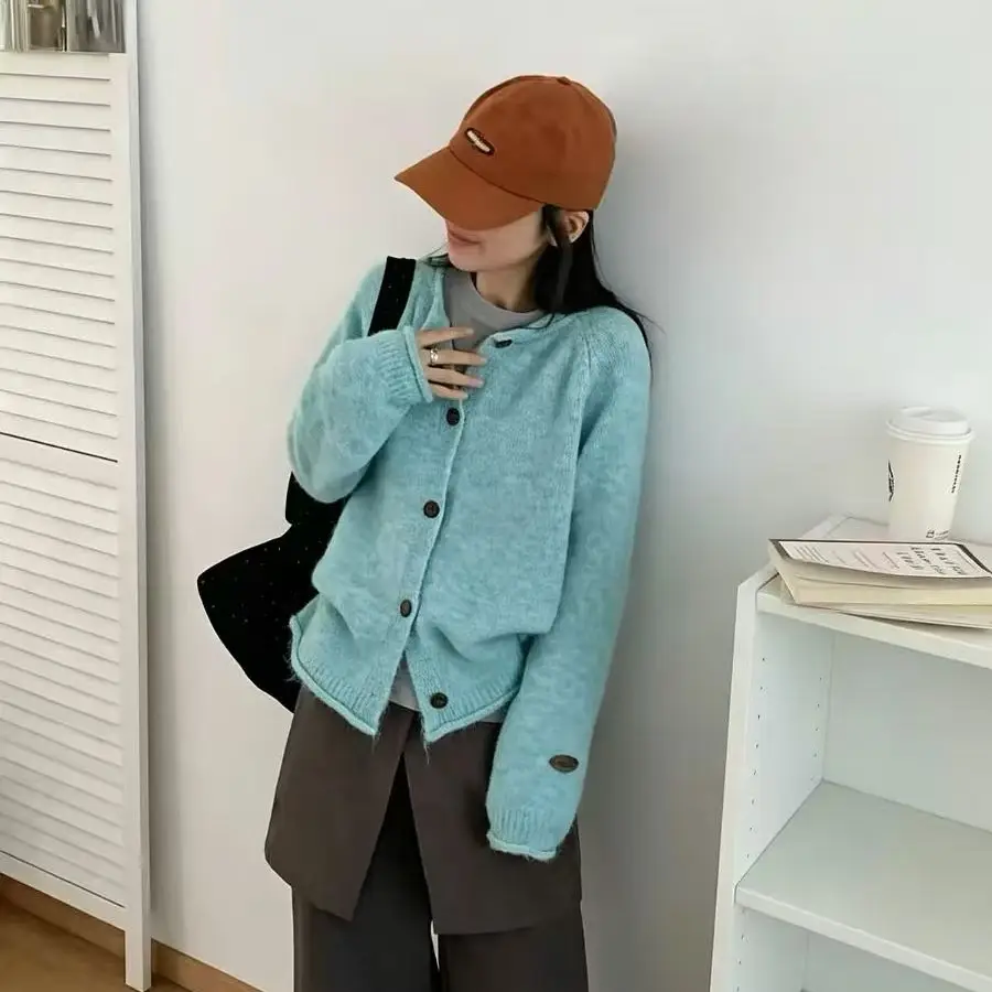 라운드넥 루즈핏 가디건 상세 이미지 3