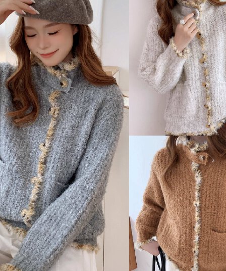 letm 소원을 빌며 숲 vintage 레트로 낭만주의 서클 양모 원사 수공 거친 가장자리 느긋한 스웨터 여자
