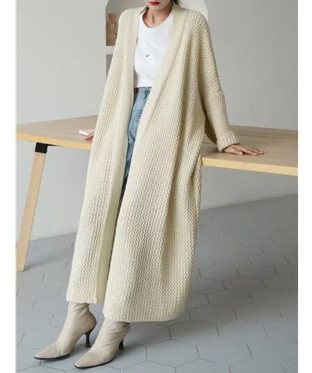 가을 겨울 느긋한 바람 롱 코트 무릎 아래 스웨터 지방 mm 코트 재킷