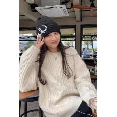 批发冬装新款<b class='q'>大码</b>女装复古套头麻花毛衣外穿宽松慵懒风软糯针织上衣