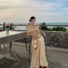 批发泰式海岛度假风<b class='q'>套装</b>女海边旅游性感辣妹一字肩抹胸半身长裙两件套