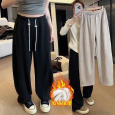 批发孕妇裤子弯月刀香蕉裤2025秋冬新款百搭加绒运动卫裤阔腿裤休闲裤