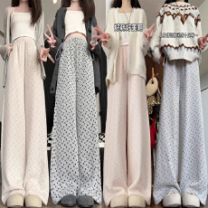 批发<b class='q'>孕妇</b><b class='q'>裤</b>温柔波点糯米裤春季新款高腰<b class='q'>显瘦</b>小个子慵懒软糯针织阔腿裤