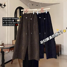 批发孕妇春装8分<b class='q'>裤</b><b class='q'>裤</b>子复古波点阔<b class='q'>腿</b>女显瘦休闲奶奶<b class='q'>裤</b>9分<b class='q'>裤</b>孕妇<b class='q'>裤</b>