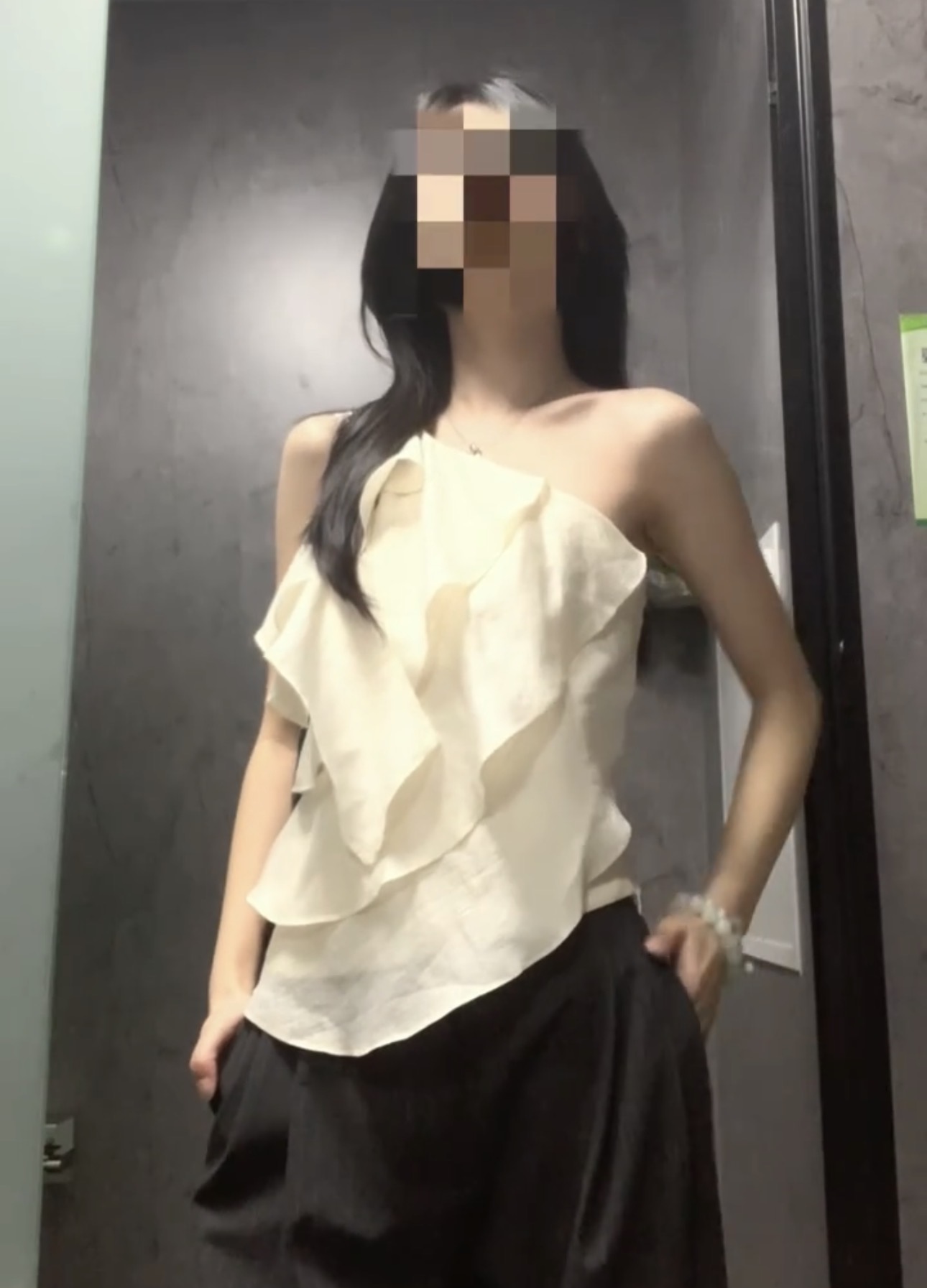 라이 경기 서울 아마 다중 레이어 프릴 리본 숄더백 작은 셔츠