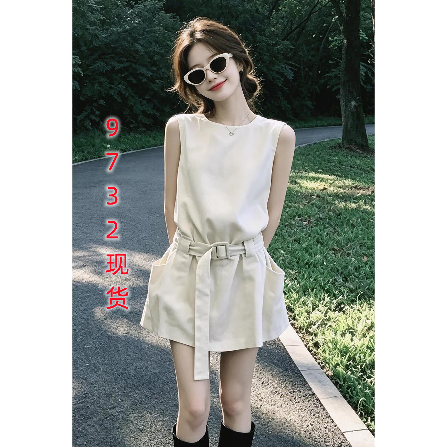 프랑스식 부드러운 바람 민소매 여성 드레스 2026 여름 새로운 허리 수축 슬림해 보이는 출퇴근 고급 센스 품격 미니 스커트