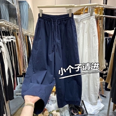 冰丝阔腿休闲裤女夏薄款气球裤大码宽松显瘦小个子九分弯刀速干裤