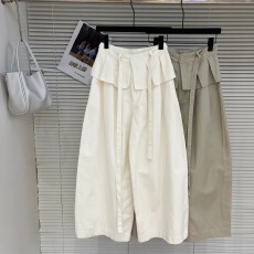 批发设计感高腰阔腿<b class='q'>休闲裤</b><b class='q'>女</b>2026春季新款韩版荷叶边显瘦百搭直筒裤