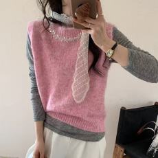 批发小香风重工钉珠亮片针织背心女春款独特软糯<b class='q'>马甲</b>法式无袖上衣