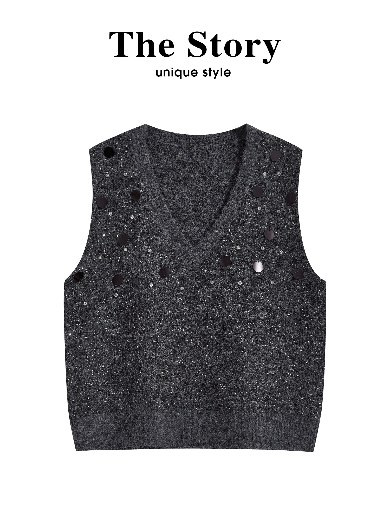 그 것들 옷장 한 부서 V넥 무거운 작업 못 훈련 베스트 조끼 여성 가을과 겨울 패션 스택 착용 빛나는 어깨