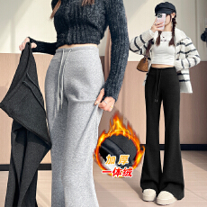 批发<b class='q'>运动</b>微喇叭裤女冬季新款加绒<b class='q'>显瘦</b>糯米裤梨型身材瑜伽休闲修身裤子