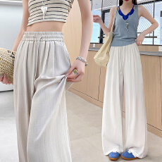 批发实拍2026夏季<b class='q'>新款</b>天丝亚麻阔腿<b class='q'>裤</b><b class='q'>高腰</b>休闲冰丝<b class='q'>裤</b>直筒拖地<b class='q'>裤</b>女