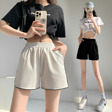 批发实拍夏季新款冰丝速干裤洗水棉弹力裤热裤松紧腰大码运动<b class='q'>短裤</b>