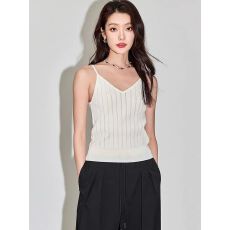 批发夏季柔软舒适针织衫独特别致吊带背心休闲简约百搭无袖上衣女