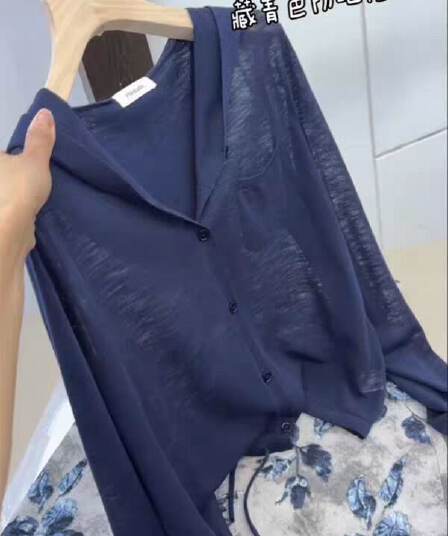 한 부서 패션 고급 센스 후드 니트 오픈 가디건 여성 여름 루즈핏 다용도 얇고 가벼운 통기성 자외선 차단 티셔츠 맨위