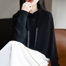 批发早秋连帽针织打底衫女春秋内搭上衣洋气<b class='q'>大码</b>女装秋冬毛衣