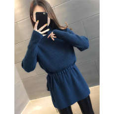 批发中<b class='q'>长款</b>半高领毛衣女2025年新款加厚秋冬裙遮屁股小个子修身<b class='q'>打底衫</b>