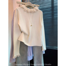 批发法式蕾丝花边领针织衫女秋冬款2025<b class='q'>套头</b>软糯打底衫辣妹显瘦小上衣