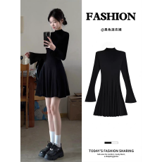 批发森系穿搭温柔慵懒风半高领蕾丝针织衫<b class='q'>女</b>2025秋季纽扣毛衣减龄显瘦