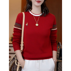 批发2025秋冬季新款<b class='q'>女士</b>彩色小马优雅显瘦亲肤圆领毛针织衫加厚上衣服