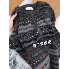 批发2025秋冬新款欧货重磅<b class='q'>长袖</b>针织开衫女慵懒风宽松显瘦洋气减龄女装