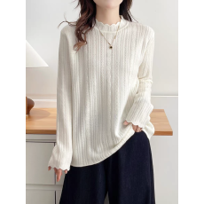 批发针织打底衫女大码2025秋冬新款<b class='q'>胖妹妹</b>时尚洋气半高领提花内搭毛衣