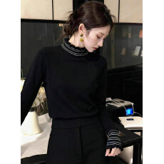半高领羊毛衫女春秋冬新款洋气内搭设计感长袖针织打底衫薄款