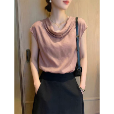 批发温柔风荡领<b class='q'>短袖</b><b class='q'>衬衫</b><b class='q'>女</b>2026年夏季新款百搭显瘦高级气质内搭上衣潮