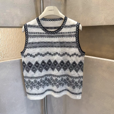 批发波西米亚风情无袖亚麻针织背心女夏季新款时尚宽松设计感上衣