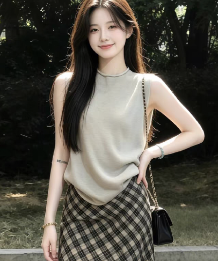 복잡한 고대 돈 바람 니트 조끼 2026 여름 새로운 슬림해 보이는 캐주얼 다용도 디자인 센스 민소매 맨위 여성 의류