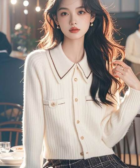 고급 작은 샤넬 스타일 싱글 줄 버튼 스웨터 여자 2026 가을 겨울 새로운 디자인 센스 품격 니트 오픈 가디건 두꺼운 맨위